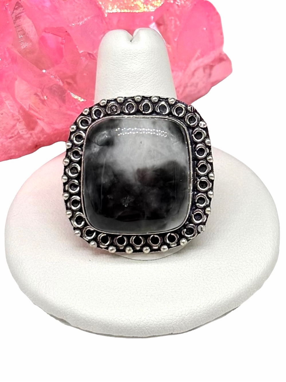 White Buffalo Turquoise Ring Size 9.5 925 Sterling Silver Overlay - Picture 1 of 6